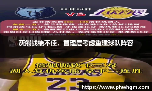 灰熊战绩不佳，管理层考虑重建球队阵容